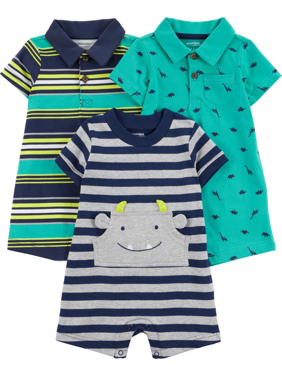 Simple Joys by Carter's Baby - Jungen 3-pack Rompers infant-and-toddler-rompers (3er Pack)