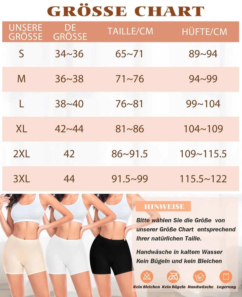 YARRCO Damen Unterhose Kurz Hose Unter Rock Kleid Nahtlos Slipshort Anti Chafing Boxershorts Kurz Leggings Radlerhose (Schwarz+Beige, L)
