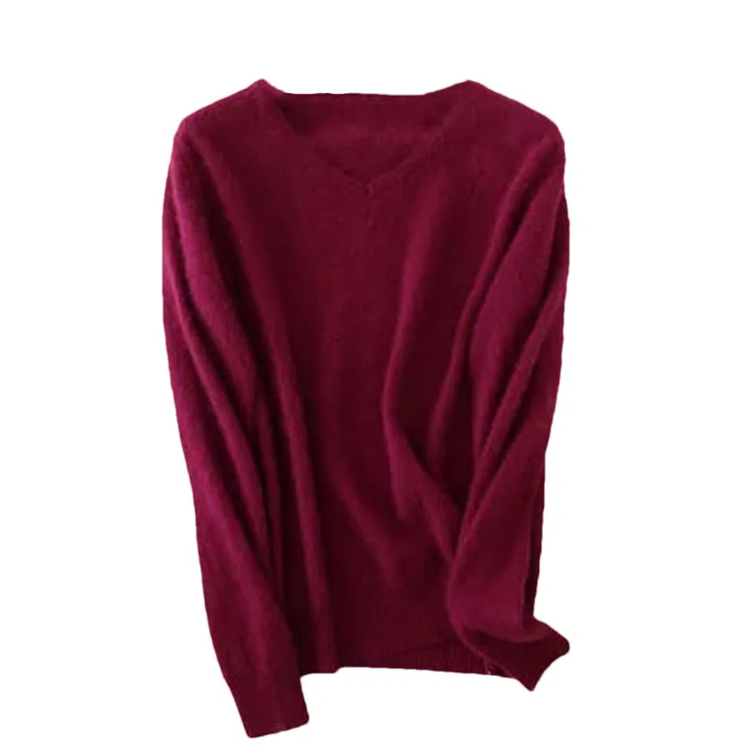 Damenpullover, Lässig, Langärmelig, Kaschmirpullover Mit V-Ausschnitt
