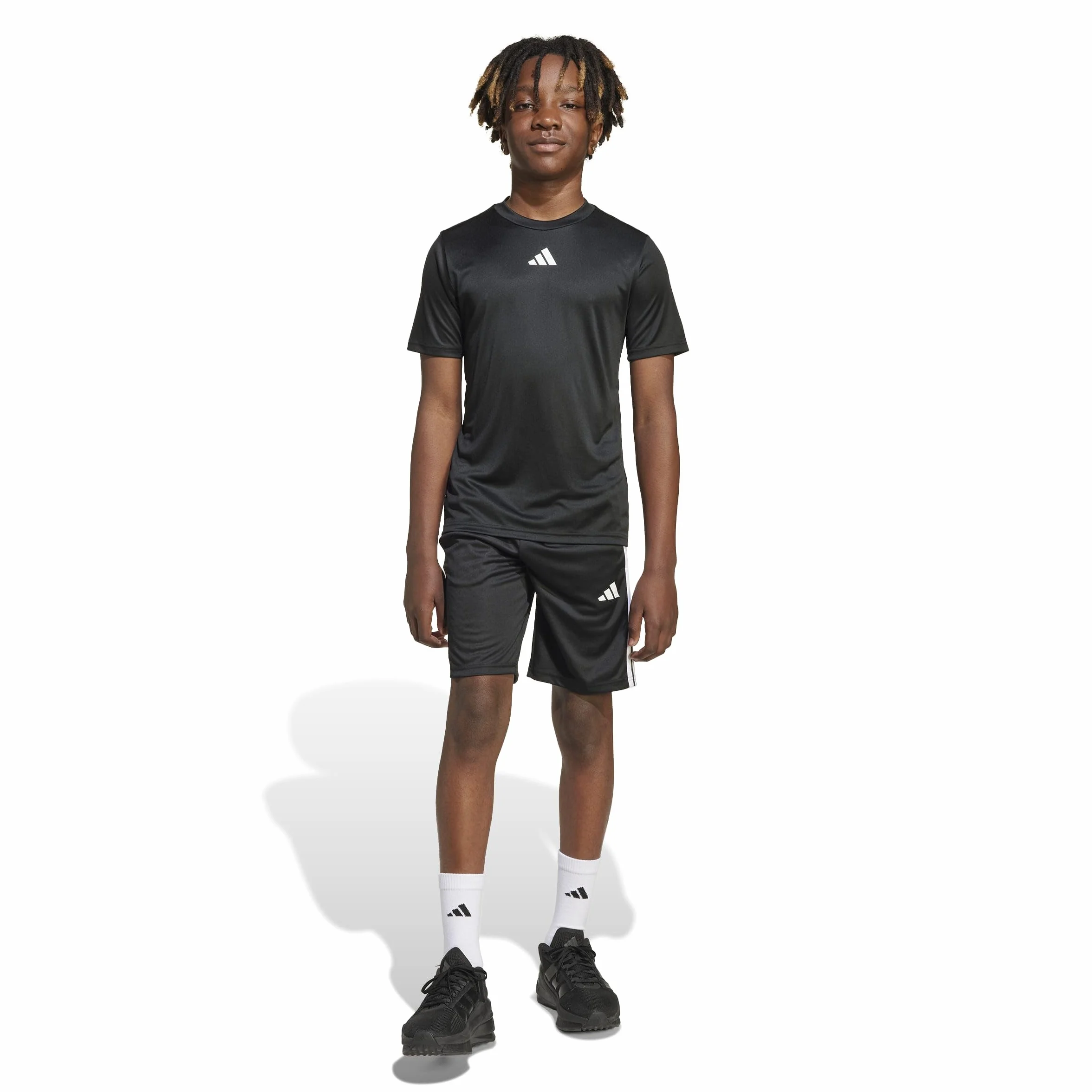 adidas Unisex Kinder Train Essentials 3-stripes T-shirt Set Jogginganzug