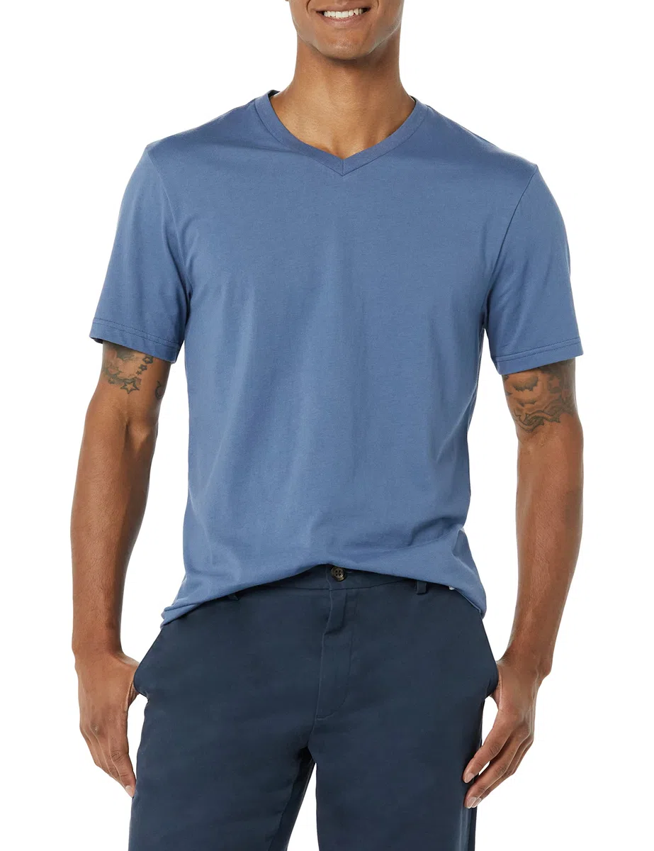 Amazon Essentials Herren Kurzärmelige T-Shirts mit V-Ausschnitt