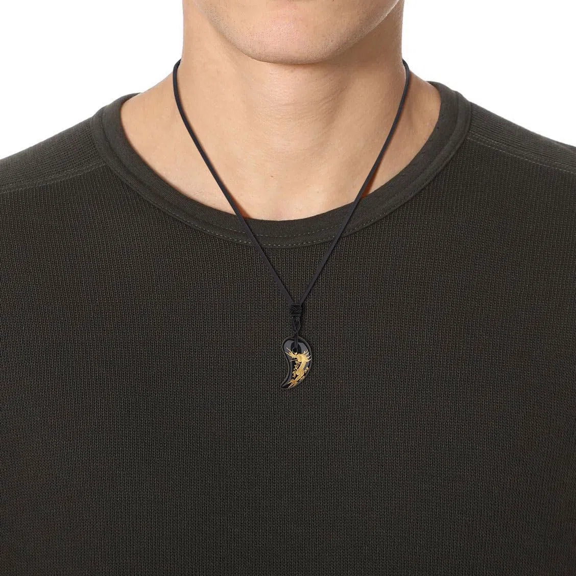 COAI Unisex Edelstein Kette mit Japanischem Magatama Anhänger