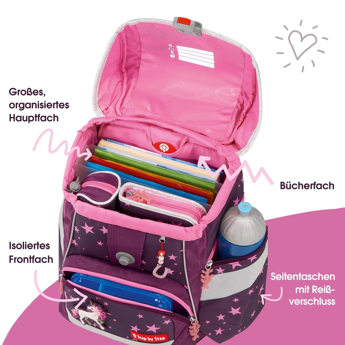 Step by Step 2in1 Plus Unicorn Schulranzen Set 6tlg.