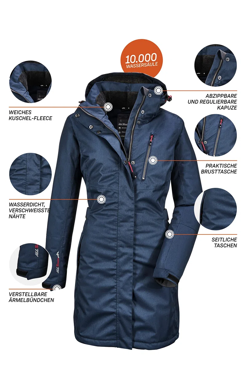 Killtec Damen Alisi Winterparka Mit Abzippbarer Kapuze