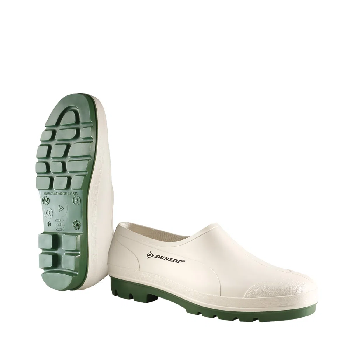 Dunlop Bicolour Gummischuh, Weiß/Grün, 44