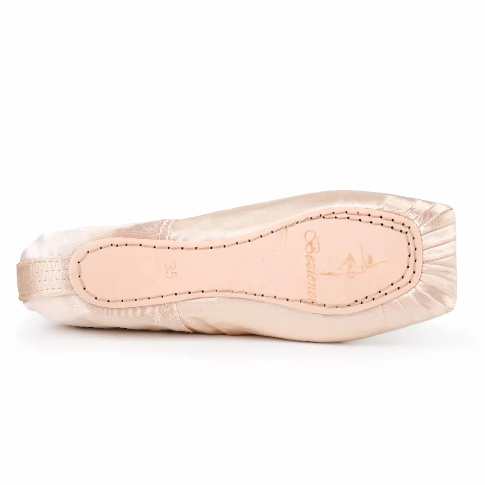 Spitzenschuhe Rosa Ballettschuhe Professionell Tanzschuhe mit Spitzenschoner und genähtes Band für Damen/Mädchen (Bitte wählen Sie eine Nummer größer)