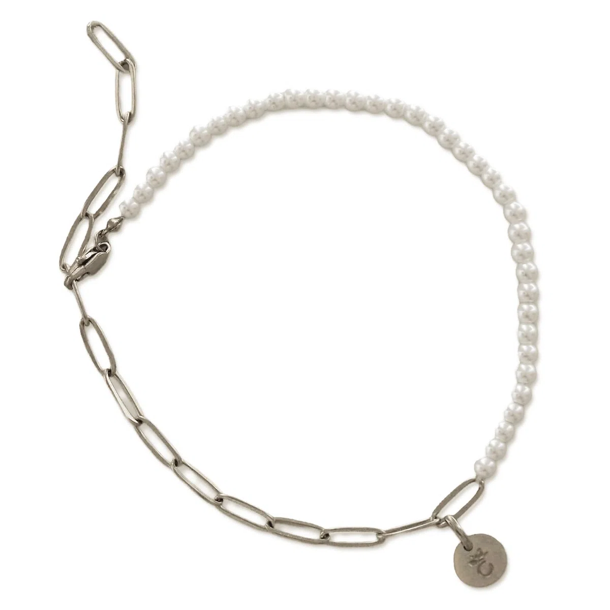 Amoonìc Fußkettchen für Damen aus Edelstahl mit Perlen Gold & Silber - Wasserfest & Verstellbar Zierliche Fußkette Sommer Schmuck Hautverträglich & Nickelfrei Fussketten für Frauen Geschenk Gravur