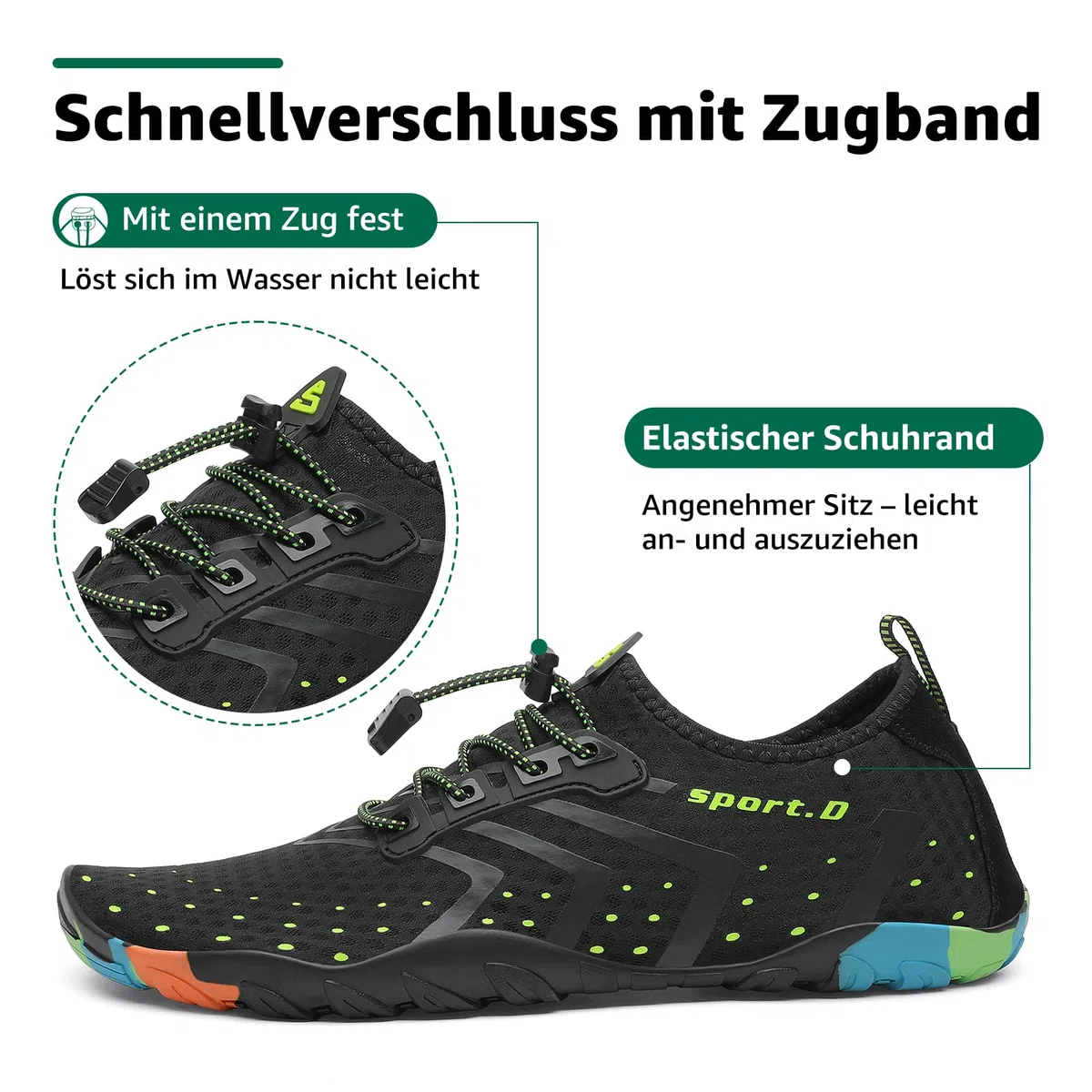 SAGUARO Badeschuhe Damen Herren Wasserschuhe Schwimmschuhe Schnelltrocken Aquaschuhe Strandschuhe Leicht Neoprenschuhe Surfschuhe rutschfeste Tauchschuhe Wassersportschuhe, 35-48 EU