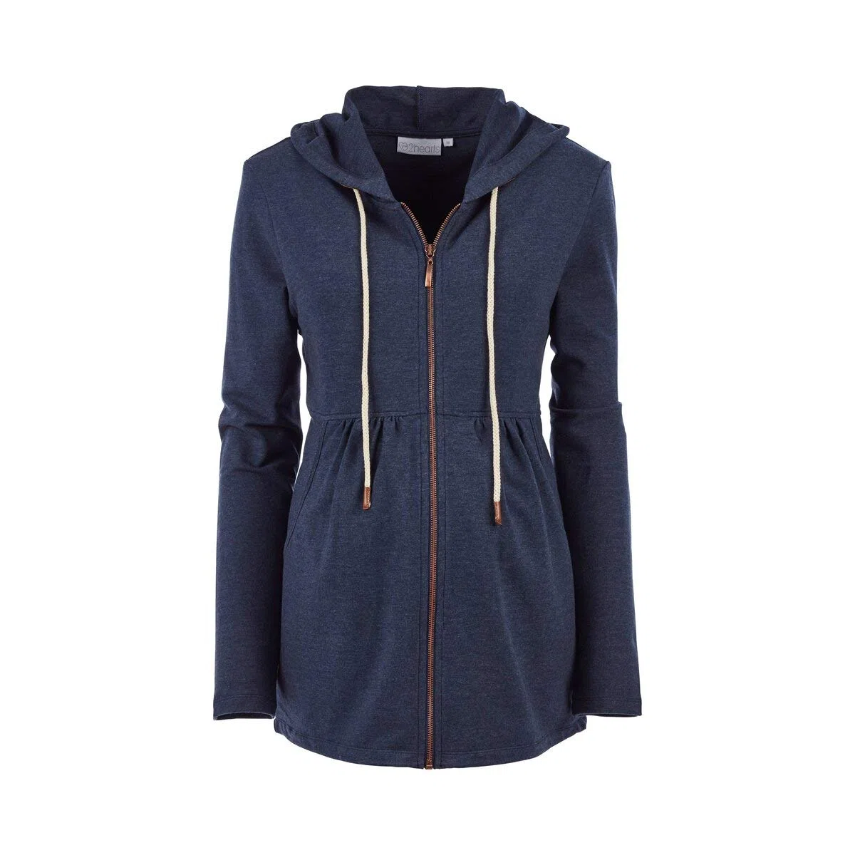 2hearts Umstandsmode Herbst Winter Damen Umstandsmode Damen Umstands Stilljacke Athleisure Hoodie Baumwollmischung Blau