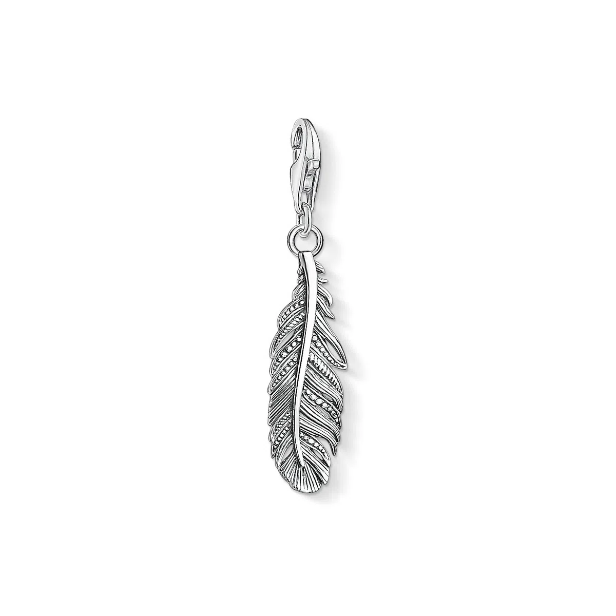 THOMAS SABO Unisex Charm-Anhänger Feder Geschwärzt 925 Sterling Silber 1559-637-21