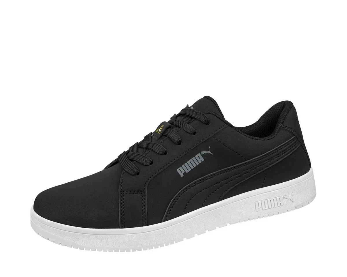 PUMA Safety STELLAR Rutschhemmende Berufsschuhe – rutschfeste O2 Arbeitsschuhe, metallfrei, wasserabweisend – ideal als Kochschuhe & Arbeits- Sneaker - Schwarz