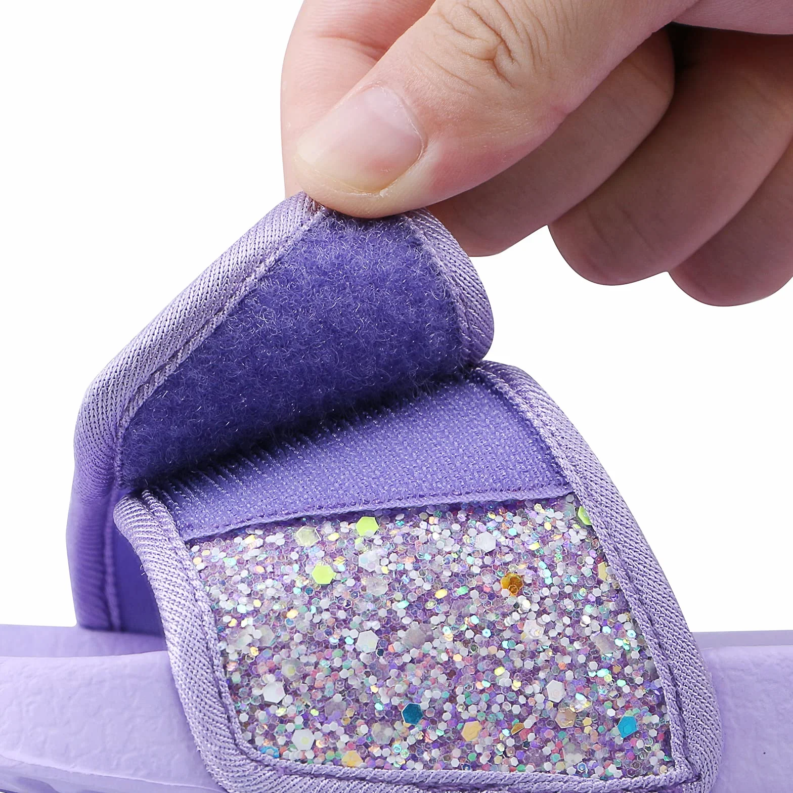 Mädchen Glitter Slider Mode Sommer Hausschuhe rutschfeste Sandalen Leichte Strand Pool Schuhe für Indoor Outdoor
