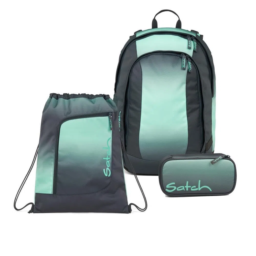 Satch Air Pencil Slider Light Edition Schulrucksack Set 3tlg. inkl. Sportbeutel (Gradient Mint)