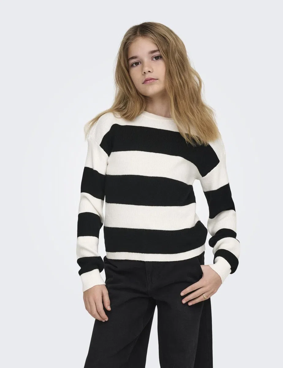 Kids ONLY Mädchen Kogfranca Short L/S Stripe KNT Noos Pullover (1er Pack)