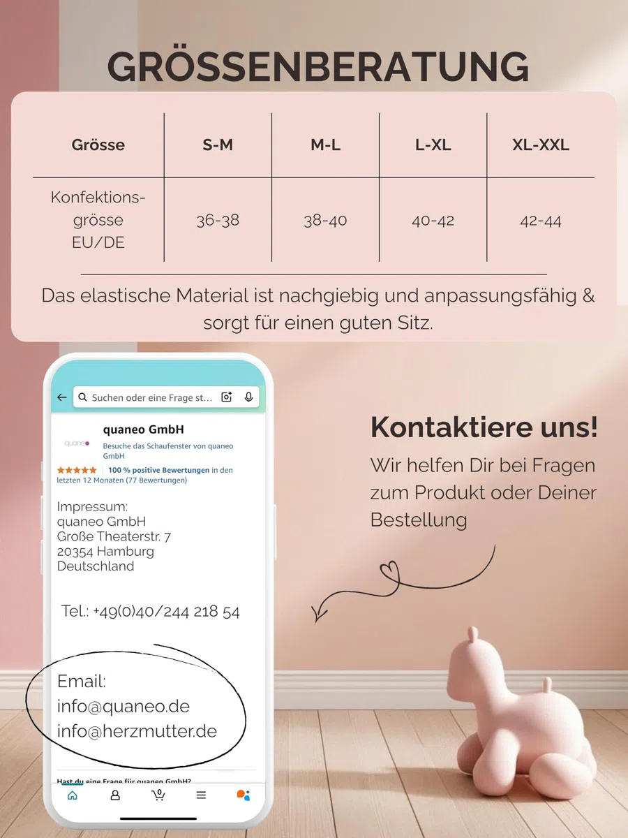 Herzmutter Wochenbett Unterhosen Kaiserschnitt-Geburt - 2er Set - Unterwäsche Postpartum - Saugfähig-Bauchstützend - Perioden Slip - High Waist Bauchschmeichler - 501020