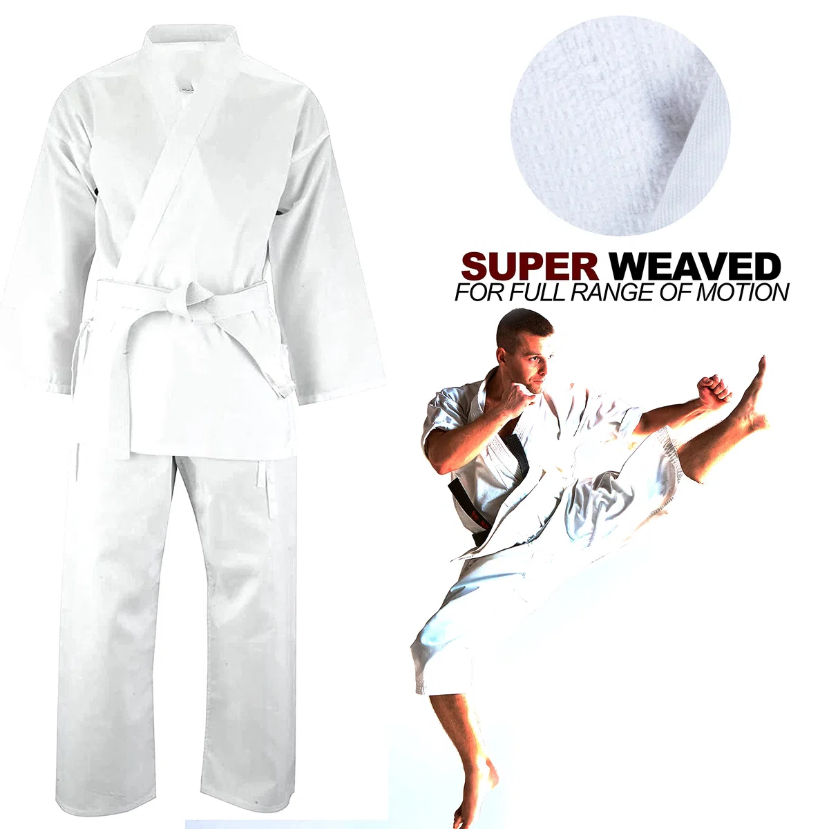 Senshi Japan Kampfsportanzug aus Baumwolle, Karate-Gi, mit Gürtel
