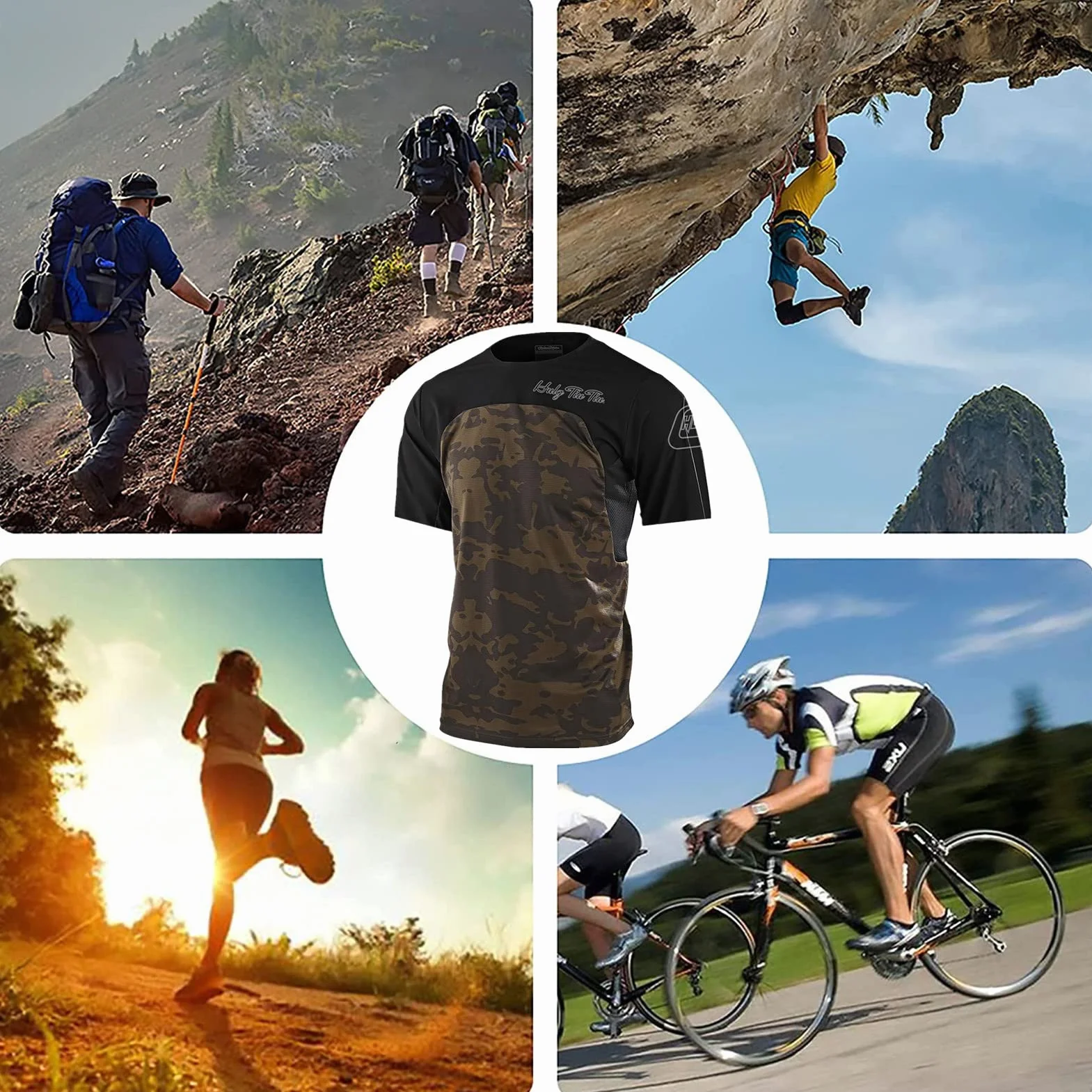 Herren Mountainbike MTB Top Kurzarm Atmungsaktiv Bequem Weich Feuchtigkeitstransport Radtrikot?Kurzarmtrikot Für MTB Rennrad/Multisport/Fitness