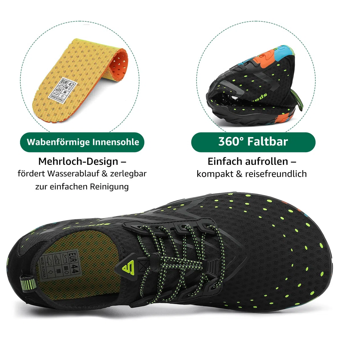 SAGUARO Badeschuhe Damen Herren Wasserschuhe Schwimmschuhe Schnelltrocken Aquaschuhe Strandschuhe Leicht Neoprenschuhe Surfschuhe rutschfeste Tauchschuhe Wassersportschuhe, 35-48 EU