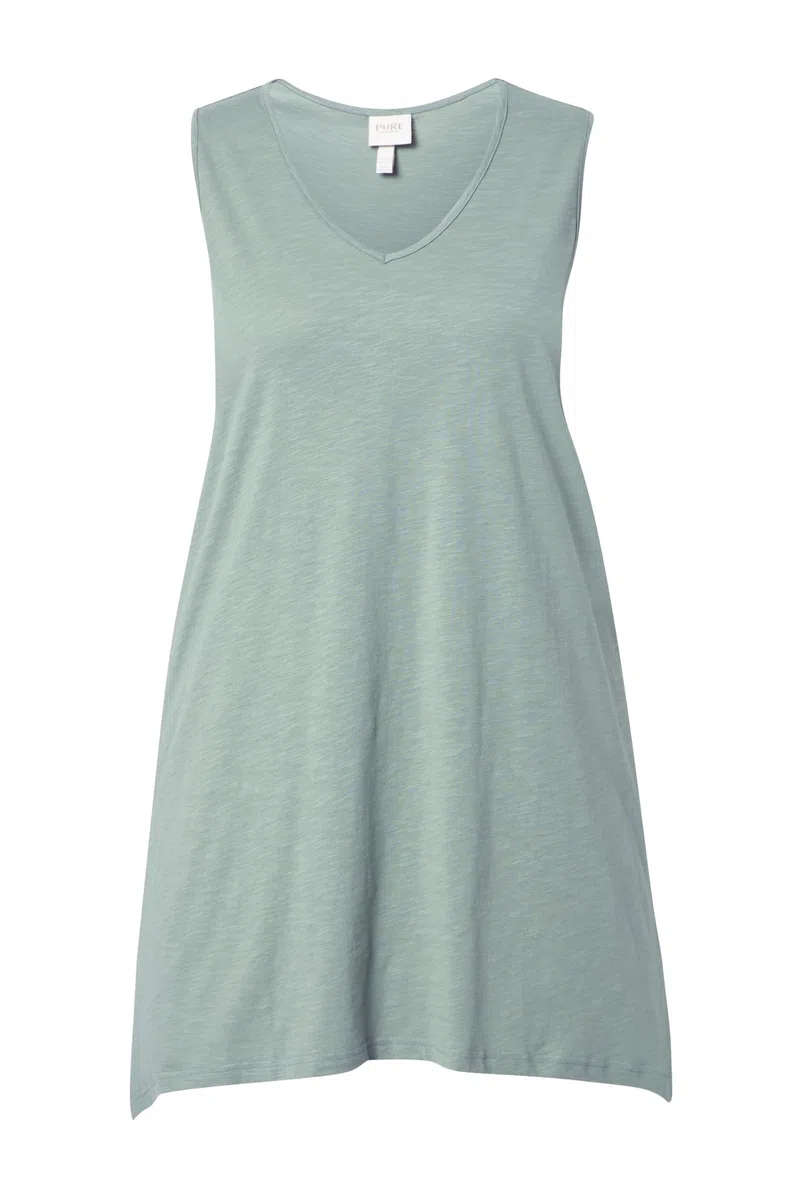 Ulla Popken Damen große Größen Übergrößen Plus Size Longtop, Zipfelsaum, A-Linie, V-Ausschnitt, Biobaumwolle 804033
