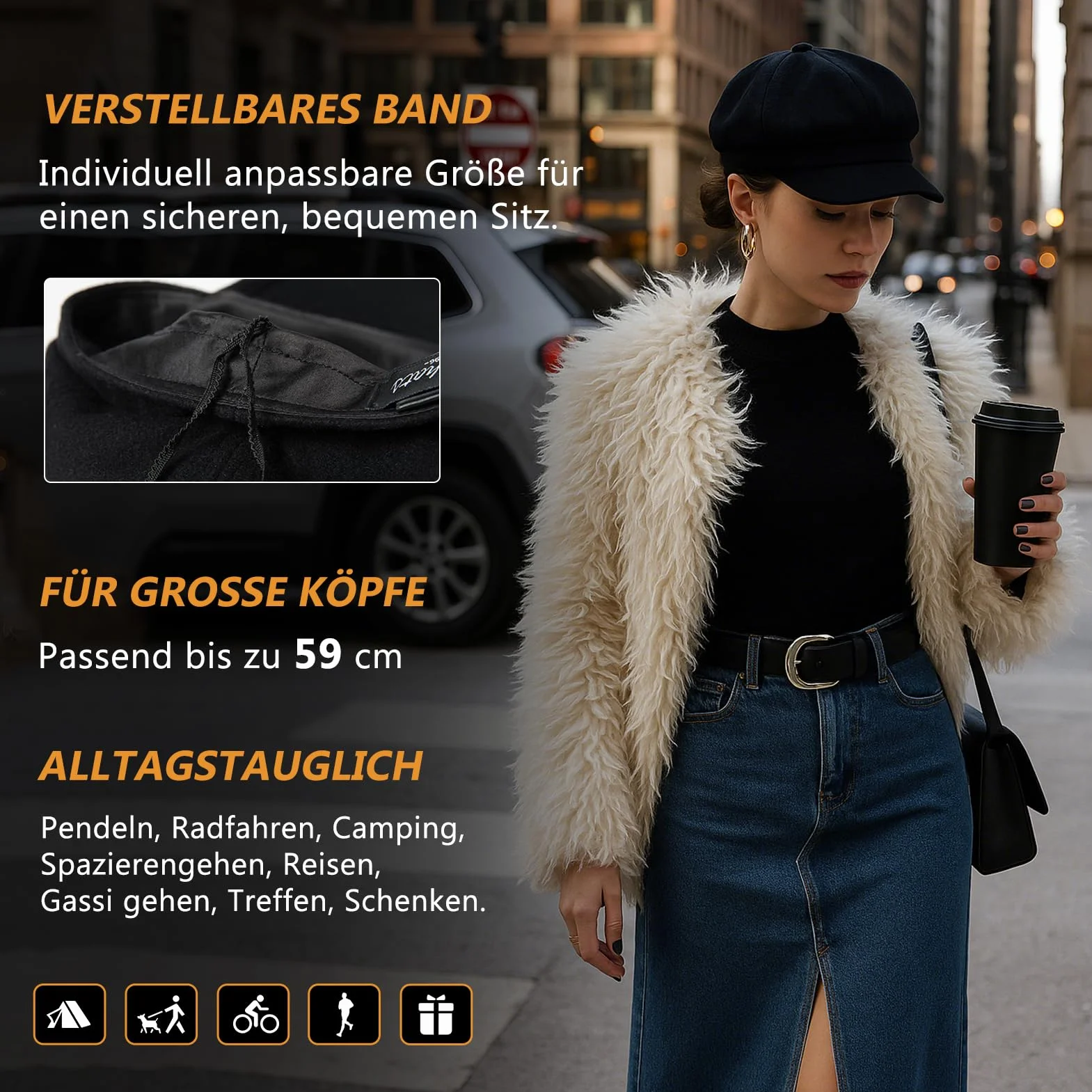 Comhats Damen Ballonmütze Wolle warme Schirmmütze Wintermütze Barett Maler Mütze mit Visor