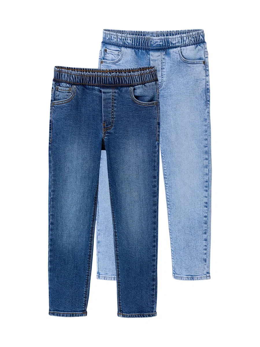 Vertbaudet 2er-Pack Jungen Slim-Jeans mit verstellbarem Dehnbund Basic