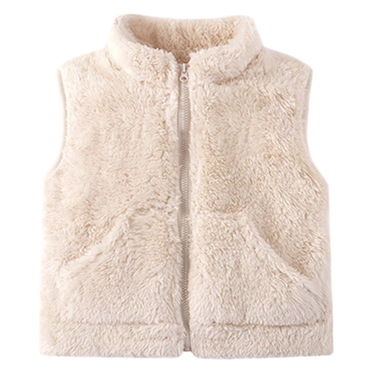 Generisch Kinder Weste Mädchen Einfarbig Kuscheliges Übergangsjacke Fleece Futter Wärmende Plüschweste Gefütterte HerbstWinter Westen Schicht Jungen Locker Ärmellos Jacke mit Reißverschluss