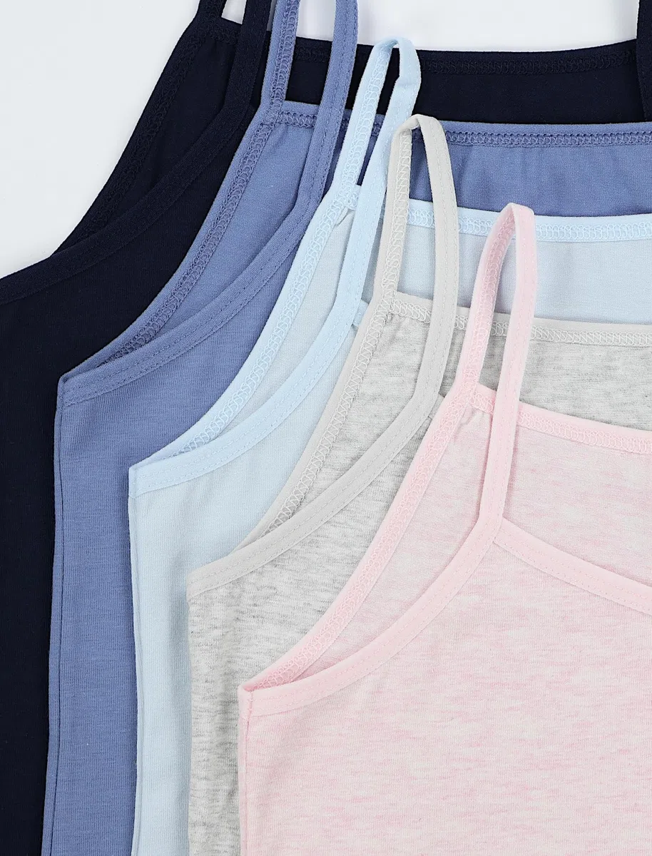 TupTam Mädchen Unterhemd Spaghettiträger Top – Atmungsaktive Unterhemden Mädchen im 5er Pack