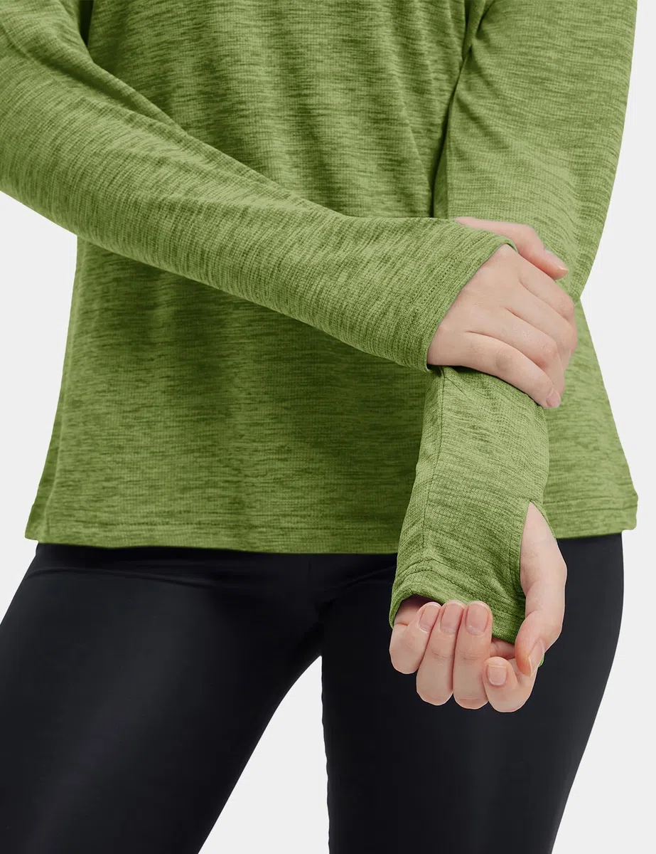 donhobo Damen Sport Shirt Langarm Laufshirt UPF 50+ UV Schutz Schnelltrocknend Pullover Sweatshirts Fitness Hoodies Running Yoga Tops mit Daumenlöcher
