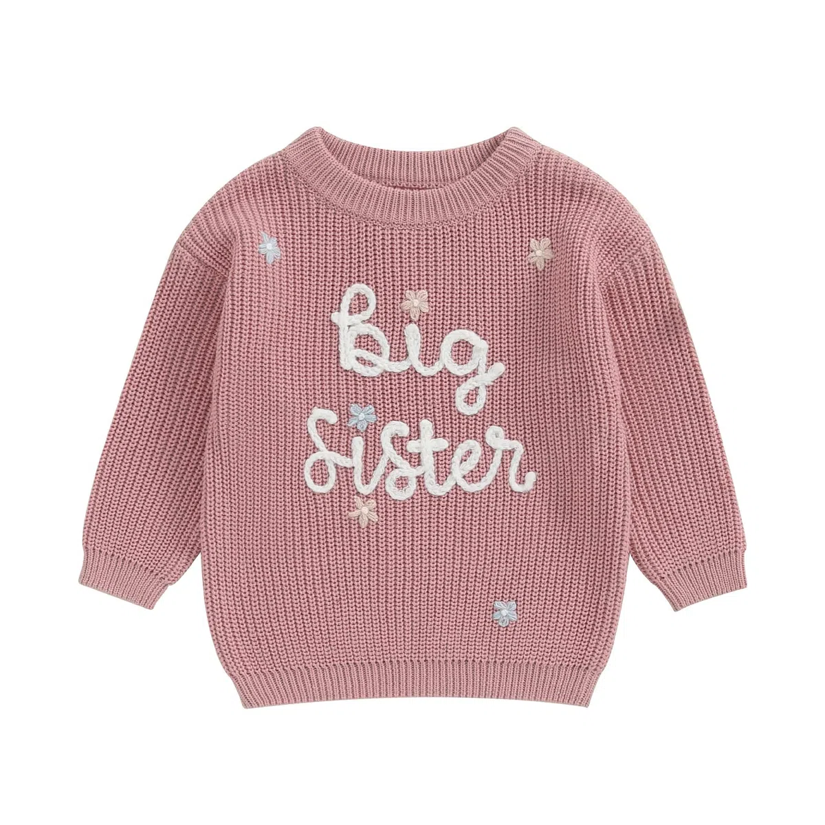 Yassiglia Big Sister Little Sister Outfits Baby Mädchen Stickerei Pullover Kinder Gestricktes Sweatshirt Fall Winter Warm Strickpullover Schwester Matching Kleidung