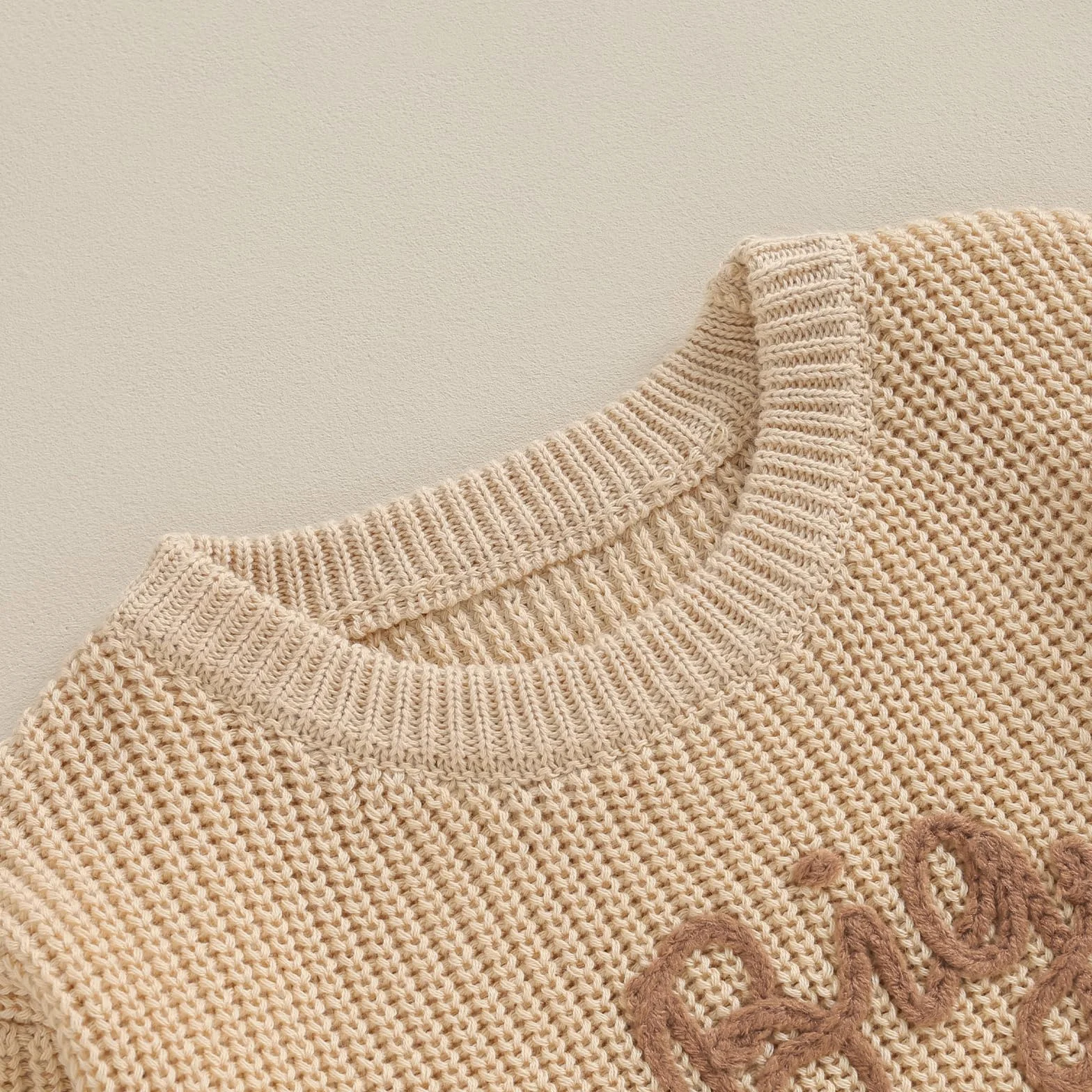 Baby Jungen Strickpullover Big/Lil Brother Stickerei Pullover Brudern Matching Pullover Top Outfit Übergroße Gestrickte Pullover Für Baby Jungen Langarm-Strickwaren Top
