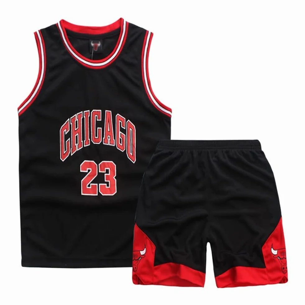 Geek UP Kleine Jungen 2er-Set Basketball Trainings Ärmellos Trikot und Hose