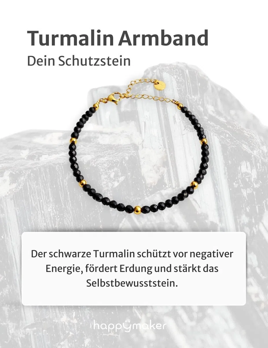 happymaker - Edelstein Perlenarmband mit 925 Sterling Silber oder vergoldeten Perlen, handgefertigt in Deutschland, Geschenkkarte und Geschenkverpackung - Verschluss und Verlängerungskette