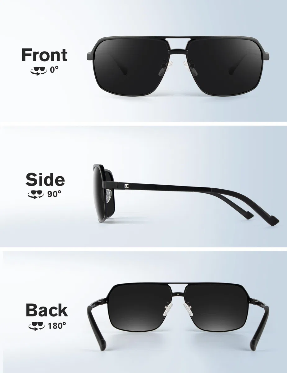 Polarisierte Sonnenbrille for Herren klassische - 100% UV Schutz Retro Schwarz Sonnenbrillen Polarisiert for Männer zum Fahren und Angeln