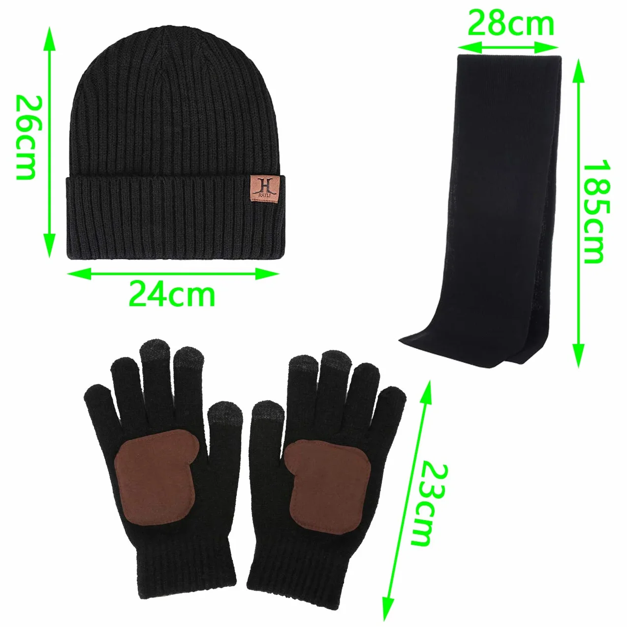 Mütze, Schal und Handschuhe im 3er-Set