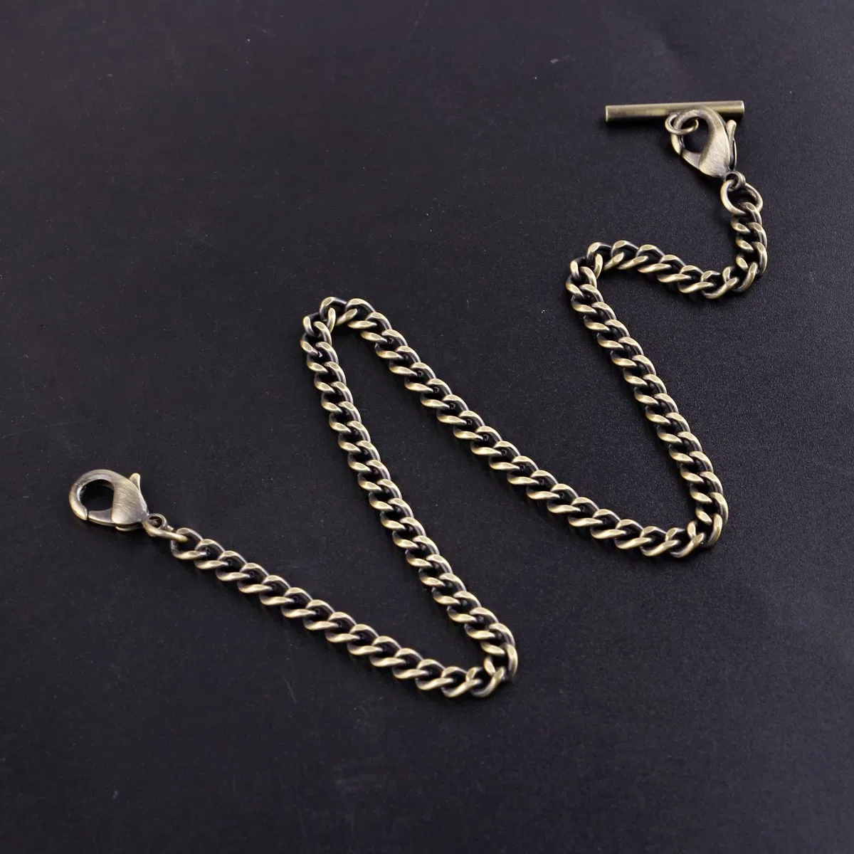 Taschenuhrkette Albert Albert T Kette antike T Wand Uhrenkette Einzelkette Weste Ledergürtel