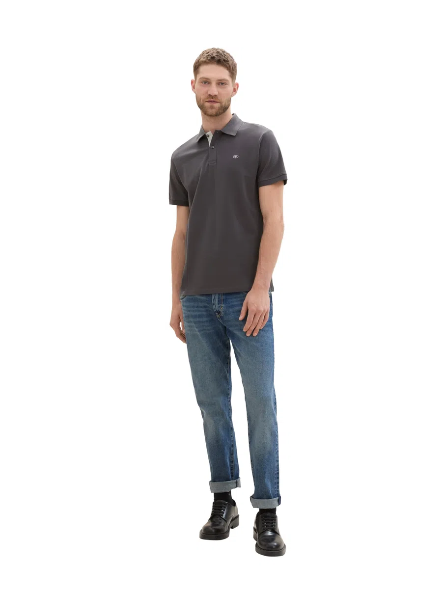 Tom Tailor Herren Doppelpack Poloshirt Basic mit Logo Print