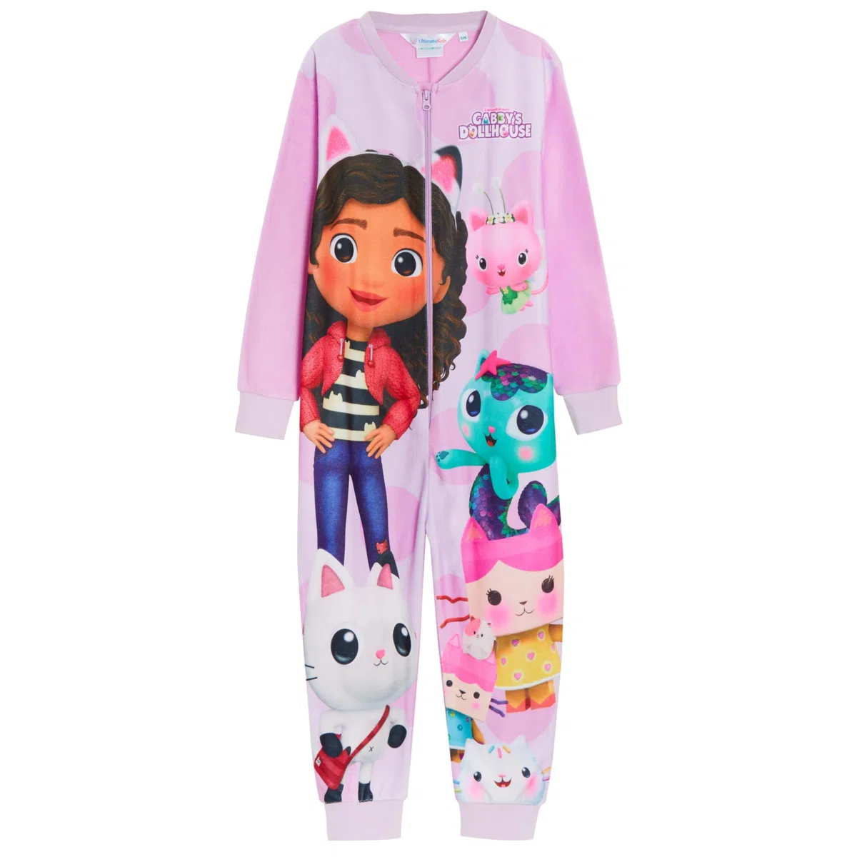 gabby's dollhouse Einteiler für Mädchen All In One Gabby Pyjama Kinder Fleece Pjs Warm Loungewear