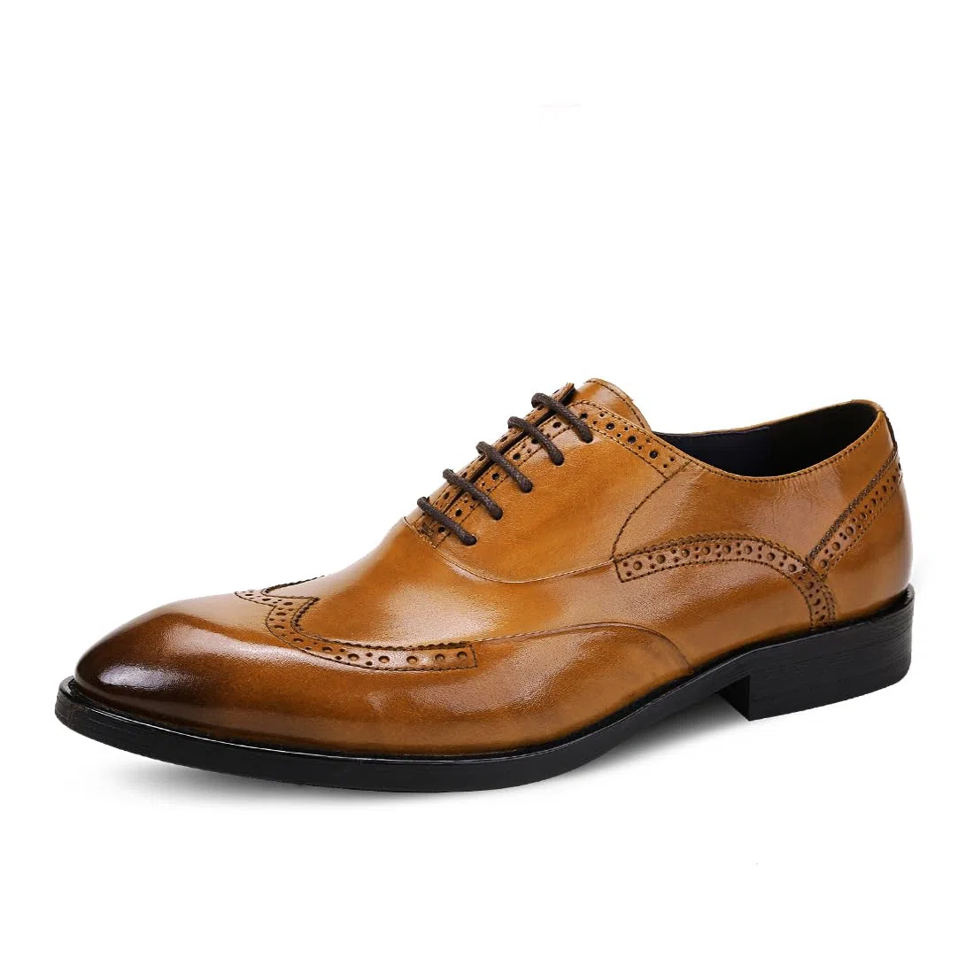 Herren Business Oxford Brogues Formelle Leder Kleid Halbschuhe Schnürschuhe Anzugschuhe
