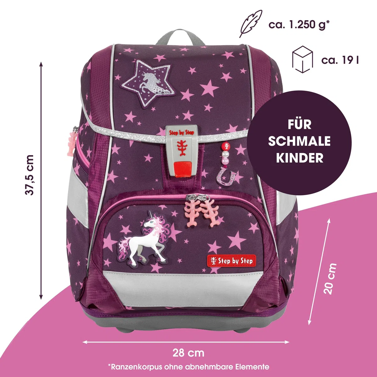 Step by Step 2in1 Plus Unicorn Schulranzen Set 6tlg.