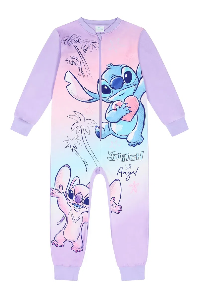 Disney Lilo and Stitch Fleece-Schlafanzug für Mädchen, mit Stich- und Engel-Motiv