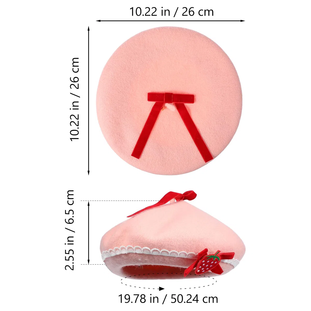 Abaodam Damen Baskenmütze Mit Schleife Aus Warmer Wolle Modischer Beret Für Outdoor Und Festliche Anlässe Atmungsaktive Und Bequeme Mütze Stilvolles Frauen Accessoire 10.24X10.24X2.56 Zoll