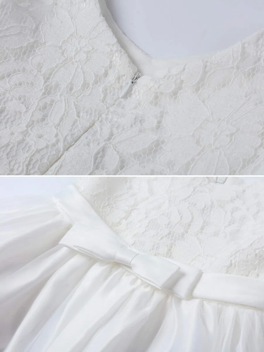 LZH Baby Mädchen Spitzenkleid Bowknot Blume Kleider Hochzeitswettbewerb Taufe Tutu Kleid