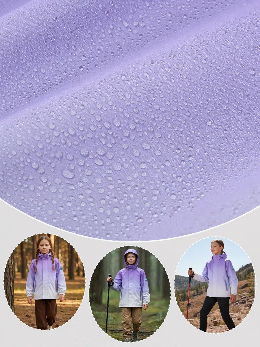 Regenjacken Mädchen Übergangsjacke Fleecegefütterte Windjacke Kapuzen Regenmantel