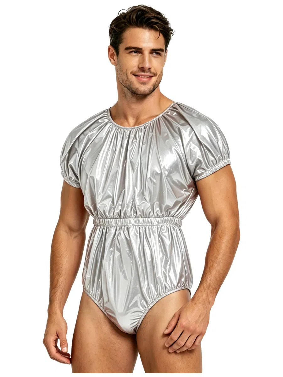 Erwachsene Windelbody Pvc Body Kurzarm Overall Kurz Pyjama Auslaufsichere Windelüberzug Wasserdicht ölbeständig