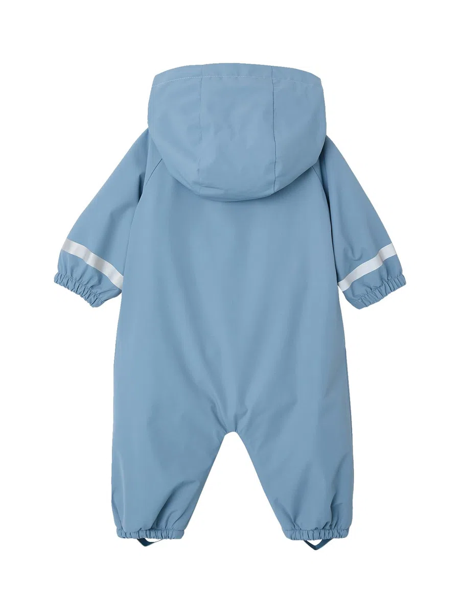 Vertbaudet Kinder Regen-Overall mit Fleecefutter und Kapuze, Reflektorstreifen
